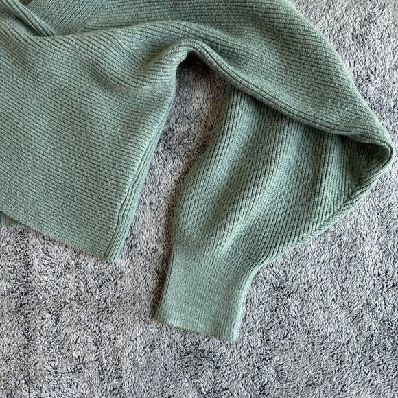 Cross‎ Wrap Sweater by BTFBM Women’s Wrap Sweater Ribbed Knit V-Neck Size L Teal - Picture 5 of 8